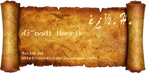 Ónodi Henrik névjegykártya